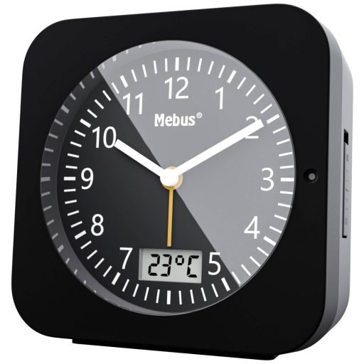 Mebus 25609 Rádiójel vezérlésű Ébresztőóra Fekete