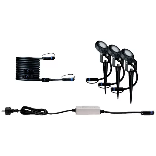 Paulmann 4064161325880 Világításrendszer, Plug & Shine LED-es kerti fényszóró kezdőkészlet 4 részes készlet LED 24 W Melegfehér Antracit