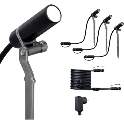 Paulmann Plantini 4064161325941 Világításrendszer, Plug & Shine LED-es kerti fényszóró kezdőkészlet LED 10 W Antracit