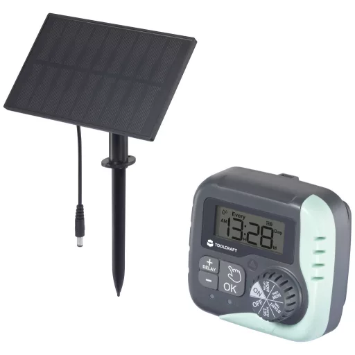 TOOLCRAFT TO-9612294 Öntözés vezérlő Li-ion akkuk, Napenergiával üzemeltetett