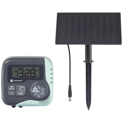 TOOLCRAFT TO-9612294 Öntözés vezérlő Li-ion akkuk, Napenergiával üzemeltetett