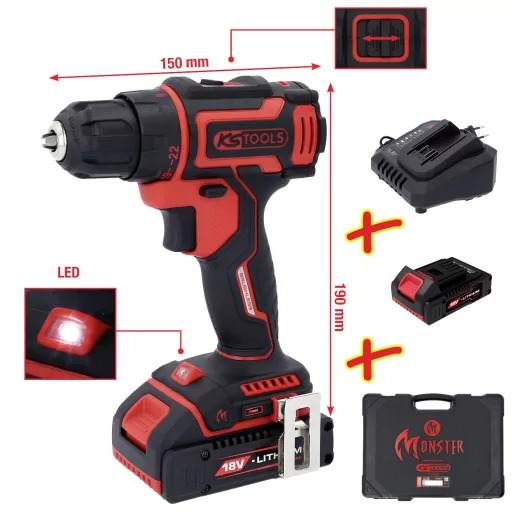 KS Tools 515.6400 Akkus fúrócsavarozó 18 V 2 Ah Lítiumion