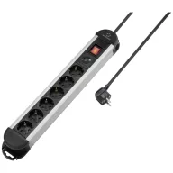   Renkforce RF-6417718 Túlfeszültség ellen védő elosztó 6 részes Fekete, Alumínium Védőérintkezős 1 db