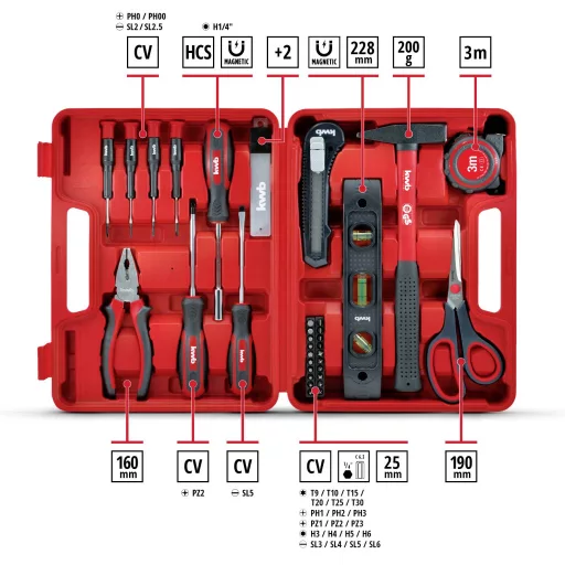 kwb 370610 Szerszámos hordtáska, tartalommal 35 részes (Sz x Ma x Mé) 31.5 x 24 x 8.3 cm