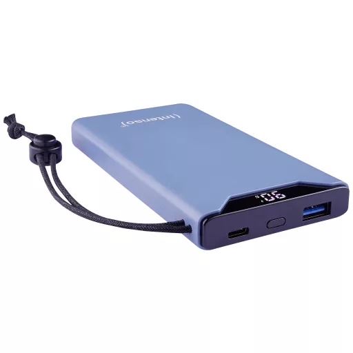 Intenso F10000 Powerbank 10000 mAh Quick Charge, Power Delivery LiPo USB-A, USB-C® Kék állapotjelző