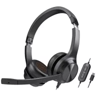   Creative Chat USB, On Ear headset Vezetékes Stereo Fekete Hangerő szabályozás, Mikrofon némítás