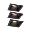 Paulmann 93125 Cole LED-es beépíthető lámpa 3 részes készlet LED 18 W Fekete