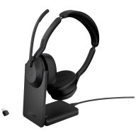   Jabra Evolve2 55 UC Stereo On Ear headset Bluetooth® Stereo Fekete Noise Cancelling Mikrofon némítás, Hangerő szabályozás Számítógép