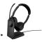 Jabra Evolve2 55 UC Stereo On Ear headset Bluetooth® Stereo Fekete Noise Cancelling Mikrofon némítás, Hangerő szabályozás Számítógép