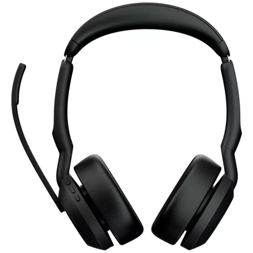 Jabra Evolve2 55 UC Stereo On Ear headset Bluetooth® Stereo Fekete Noise Cancelling Mikrofon némítás, Hangerő szabályozás Számítógép