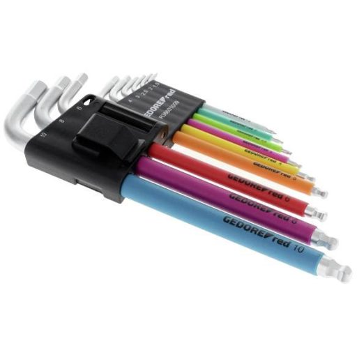 Gedore Hatlap Hajlított csavarhúzó készlet 1.5 mm, 2.0 mm, 2.5 mm, 3.0 mm, 4.0 mm, 5 mm, 6.0 mm, 8.0 mm, 10 mm 9 részes