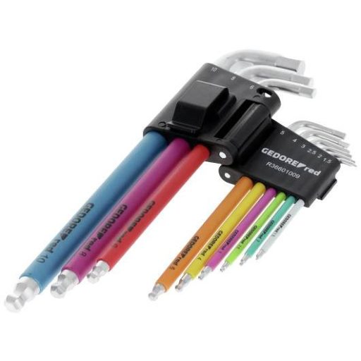 Gedore Hatlap Hajlított csavarhúzó készlet 1.5 mm, 2.0 mm, 2.5 mm, 3.0 mm, 4.0 mm, 5 mm, 6.0 mm, 8.0 mm, 10 mm 9 részes