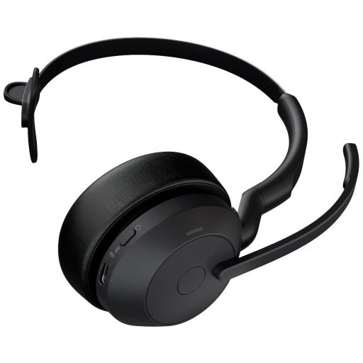 Jabra Evolve2 55 UC On Ear headset Bluetooth® Mono Fekete Noise Cancelling Hangerő szabályozás, Mikrofon némítás Számítógép