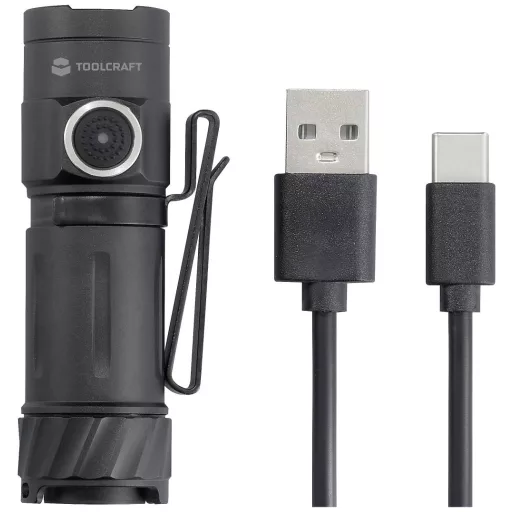 TOOLCRAFT TO-9664728 Mini zseblámpa Li-ion akkuk Állítható, Övcsíptetővel, Vészvilágítás funkcióval, Mágneses tartóval, Stroboszkóp üzemmóddal, USB
