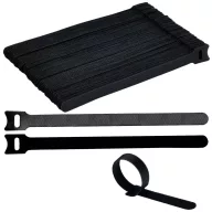   TRU COMPONENTS T24CA058 Tépőzár kábelkötegelő Kötegeléshez Bolyhos és horgos fél (H x Sz) 200 mm x 12 mm Fekete 100 db