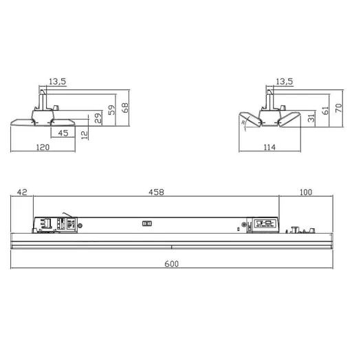 Deko Light Linear Pro 707206 LED-es sín fényszóró 3 fázisú 20 W LED Fekete