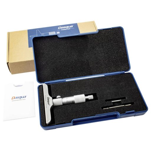 Dasqua 4611-8106 Mélység mikrométer Referenciamérettel 0 - 25 mm DIN 863