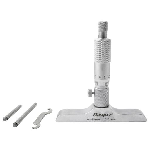 Dasqua 4611-8110 Mélység mikrométer Referenciamérettel 0 - 50 mm DIN 863
