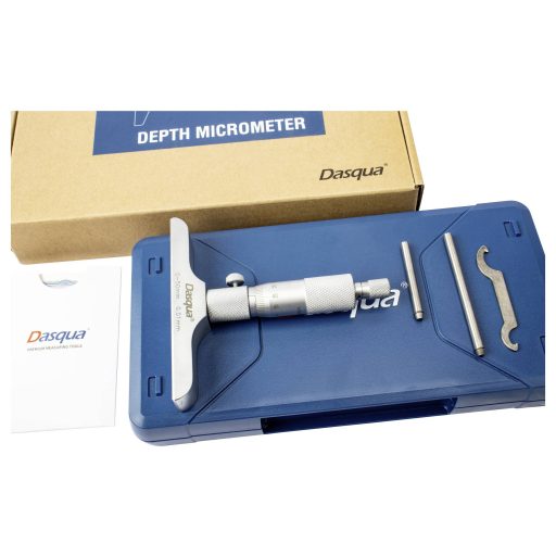 Dasqua 4611-8110 Mélység mikrométer Referenciamérettel 0 - 50 mm DIN 863