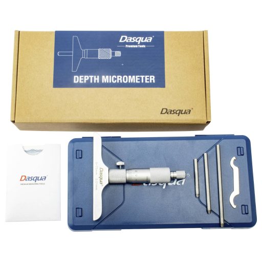 Dasqua 4611-8115 Mélység mikrométer Referenciamérettel 0 - 75 mm DIN 863