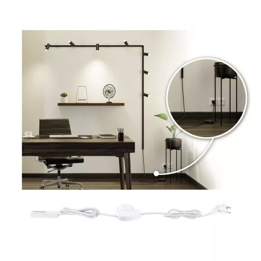 Paulmann 95660 Nagyfeszültségű sínes rendszer elemek Betápláló Fekete (matt)