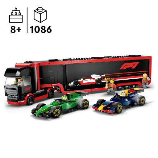 LEGO® CITY 60445 F1® Transporter RB20 és AMR24 F1® versenyautókkal