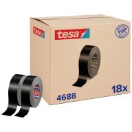   tesa tesaband 4688 Standard 04688-00000-00 Szövet ragasztószalag Fekete (H x Sz) 50 m x 50 mm 18 db