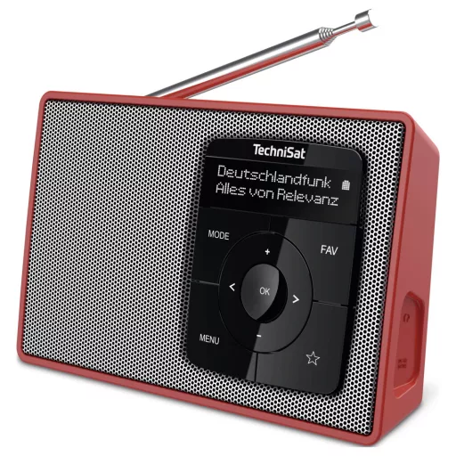 TechniSat DIGITRADIO 2 Asztali rádió DAB+, URH DAB+, URH, Bluetooth® Ébresztő funkció Piros-ezüst