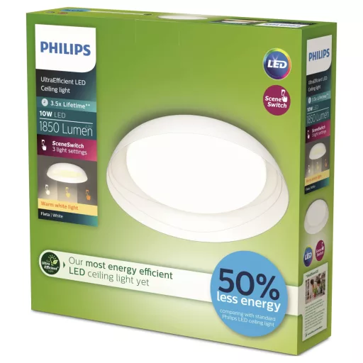 Philips 8720169301016 Fleta LED-es mennyezeti lámpa LED 10 W Fehér