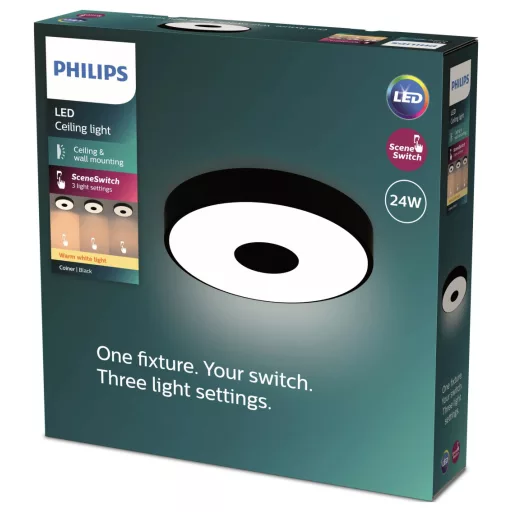Philips 8720169301290 Coiner LED-es mennyezeti lámpa LED 24 W Fekete