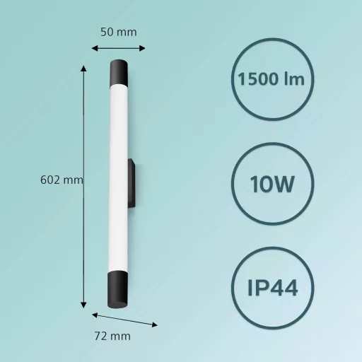 Philips Rover 8720169300217 LED-es fürdőszobai mennyezeti lámpa 10 W Melegfehér Fekete