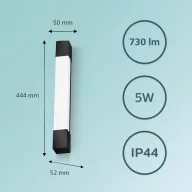  Philips Rover 8720169300255 LED-es fürdőszobai mennyezeti lámpa 5 W Melegfehér Fekete
