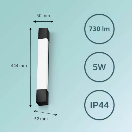 Philips Rover 8720169300255 LED-es fürdőszobai mennyezeti lámpa 5 W Melegfehér Fekete