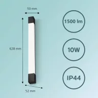   Philips Rover 8720169300293 LED-es fürdőszobai mennyezeti lámpa 10 W Melegfehér Fekete