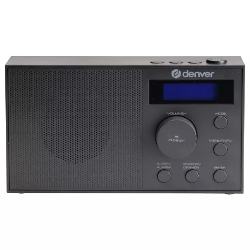 Denver DAB-51B Asztali rádió DAB+, DAB, FM USB, AUX Ébresztő funkció Fekete