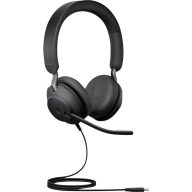   Jabra Evolve2 40 SE On Ear headset Vezetékes Stereo Fekete Headset, Hangerő szabályozás, Mikrofon némítás Számítógép