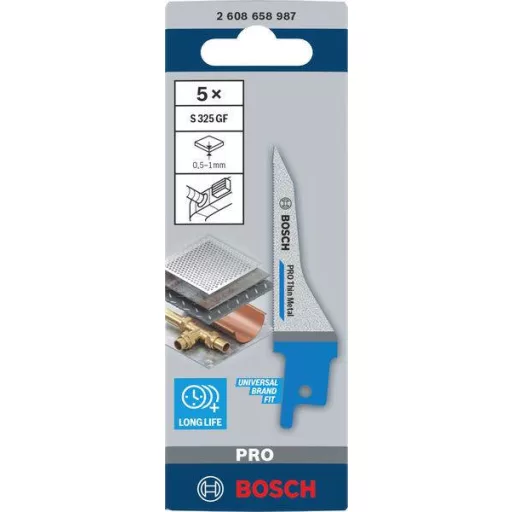 Bosch Accessories 2608658987 PRO vékony fém S325GF lap, 1,25 x 7 x 85 mm, 5 db. 5 db
