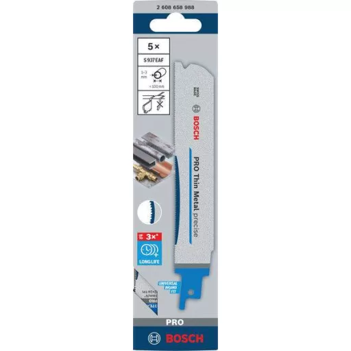 Bosch Accessories 2608658988 PRO Vékony fém precíz S937EAF lap, 1,1 x 25 x 150 mm, 5 db. 5 db