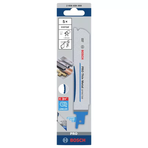 Bosch Accessories 2608658988 PRO Vékony fém precíz S937EAF lap, 1,1 x 25 x 150 mm, 5 db. 5 db