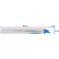   Bosch Accessories 2608658989 PRO Vékony fém precíz S1137EAF lap, 1,1 x 25 x 225 mm, 5 db. 5 db