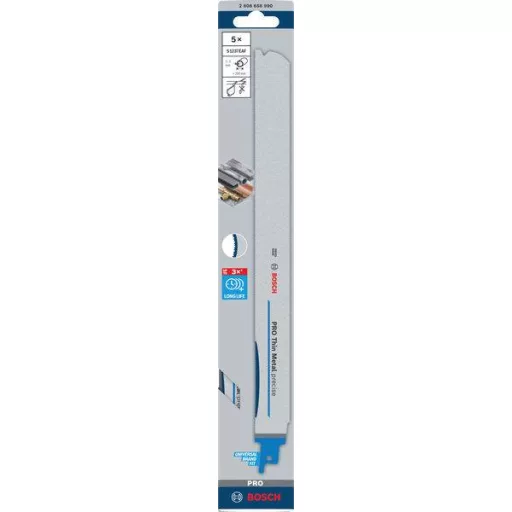 Bosch Accessories 2608658990 PRO Vékony fém precíz S1237EAF lap, 1,1 x 25 x 300 mm, 5 db. 5 db