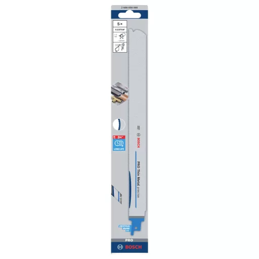 Bosch Accessories 2608658990 PRO Vékony fém precíz S1237EAF lap, 1,1 x 25 x 300 mm, 5 db. 5 db