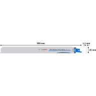  Bosch Accessories 2608658996 PRO Közepes vastagságú fém precíz S1237BEF lap, 1,1 x 25 x 300 mm, 5 db. 5 db