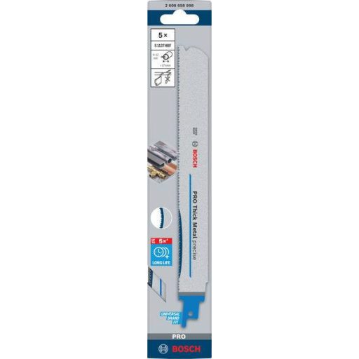 Bosch Accessories 2608658998 PRO Thick Metal precíz S1137HBF lap, 1,1 x 25 x 225 mm, 5 db. 5 db