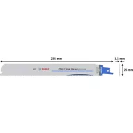  Bosch Accessories 2608658999 PRO Thick Metal precíz S1137HBF lap, 1,1 x 25 x 225 mm, 25 db. 25 db