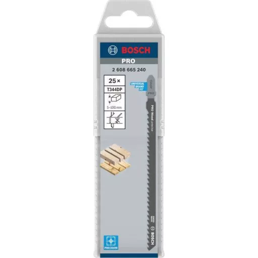Bosch Accessories 2608665240 PRO Wood precíz T344DP szúrófűrészlap, 152 mm, 25 db. 25 db