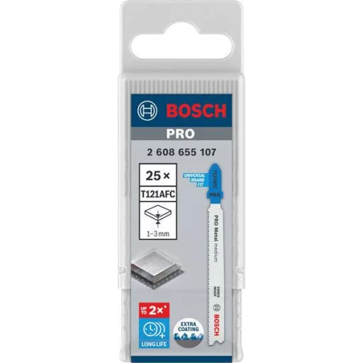 Bosch Accessories 2608655107 PRO Fém közepes T121AFC szúrófűrészlap, 92 mm, 25 db. 25 db
