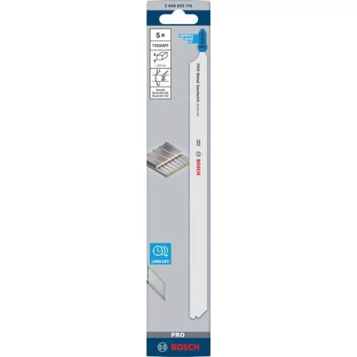Bosch Accessories 2608655115 PRO Metal Sandwich T1018AFP szúrófűrészlap, 250 mm, 5 db. 5 db
