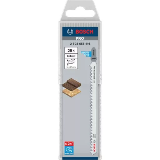 Bosch Accessories 2608655116 PRO Keményfa gyors T344DF szúrófűrészlap, 152 mm, 25 db. 25 db