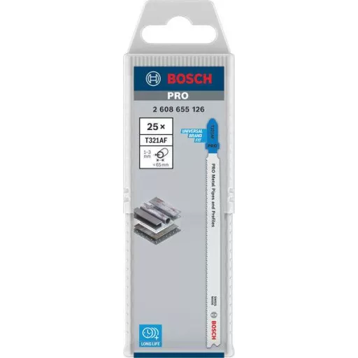 Bosch Accessories 2608655126 PRO Fém csövek és profilok T321AF szúrófűrészlap, 132 mm, 25 db. 25 db